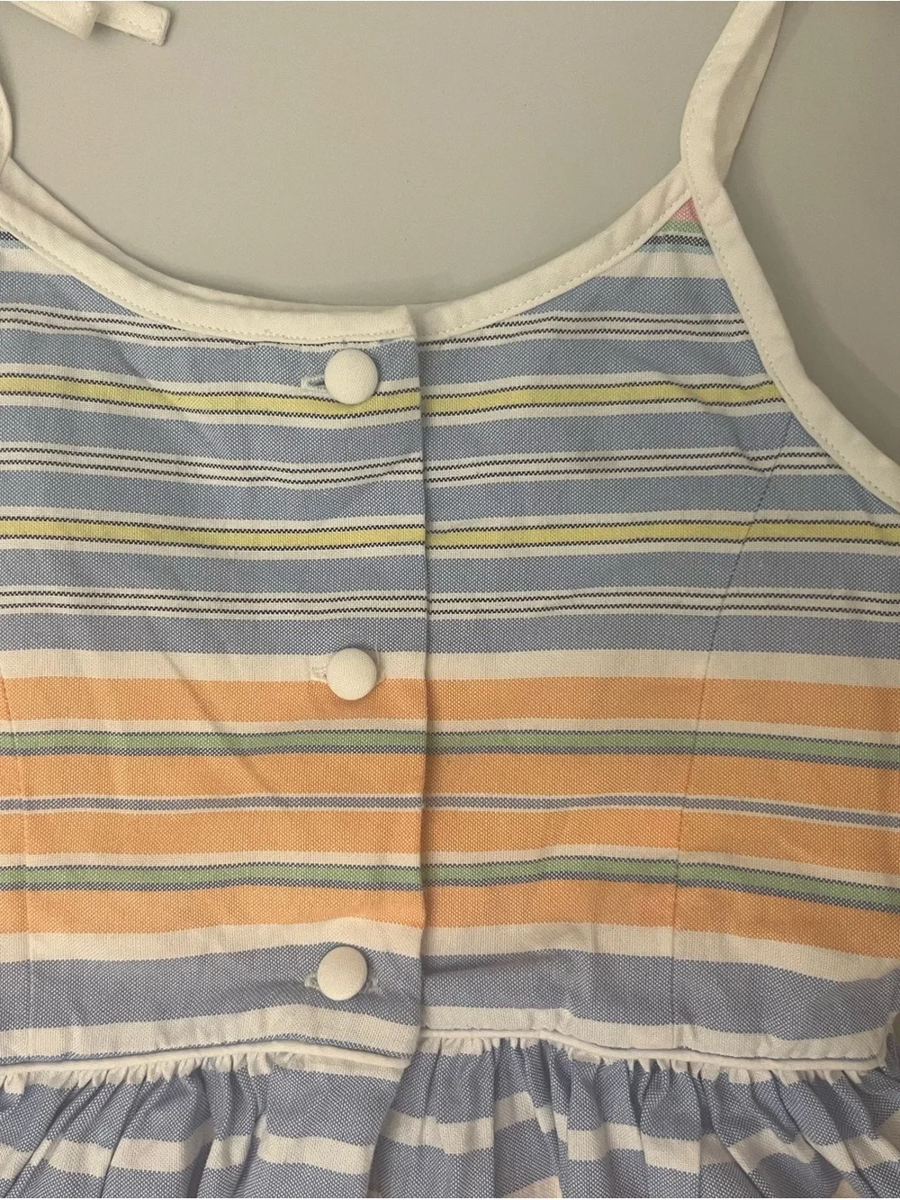 Girls' Pastel Multi-Stripe Tie-Shoulder Sundress